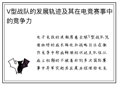 V型战队的发展轨迹及其在电竞赛事中的竞争力